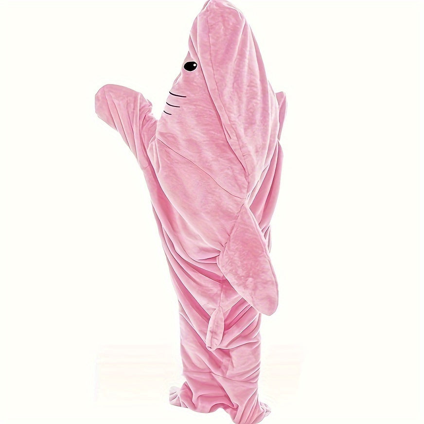 Creative Shark Wearable Blanket Soft Cozy Flannel Hoodie Blanket