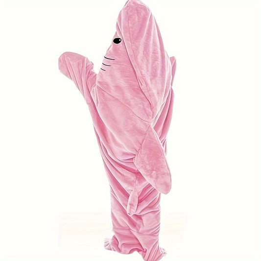 Creative Shark Wearable Blanket Soft Cozy Flannel Hoodie Blanket
