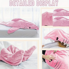 Creative Shark Wearable Blanket Soft Cozy Flannel Hoodie Blanket