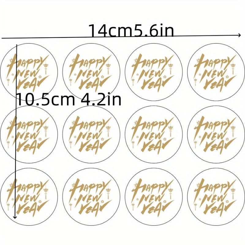 Happy Year Bronzing Word Stickers Decorative Stickers