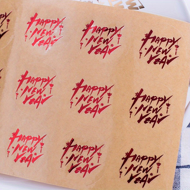 Happy Year Bronzing Word Stickers Decorative Stickers