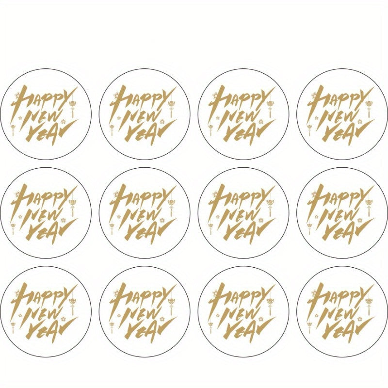 Happy Year Bronzing Word Stickers Decorative Stickers