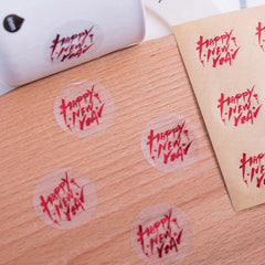 Happy Year Bronzing Word Stickers Decorative Stickers