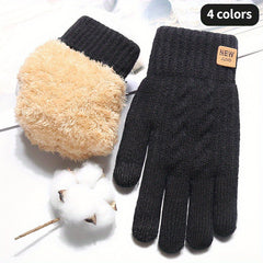 Winter Thickened Gloves Double Layer Velvet Touch Screen Gloves