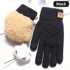Winter Thickened Gloves Double Layer Velvet Touch Screen Gloves