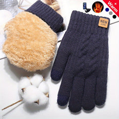 Winter Thickened Gloves Double Layer Velvet Touch Screen Gloves