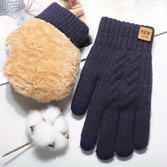 Winter Thickened Gloves Double Layer Velvet Touch Screen Gloves