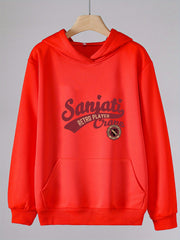 Girls Cartoon Alphabets Pattern Hooded Sweatshirt