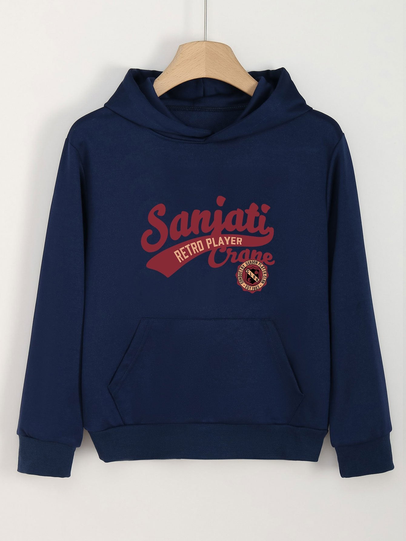 Girls Cartoon Alphabets Pattern Hooded Sweatshirt