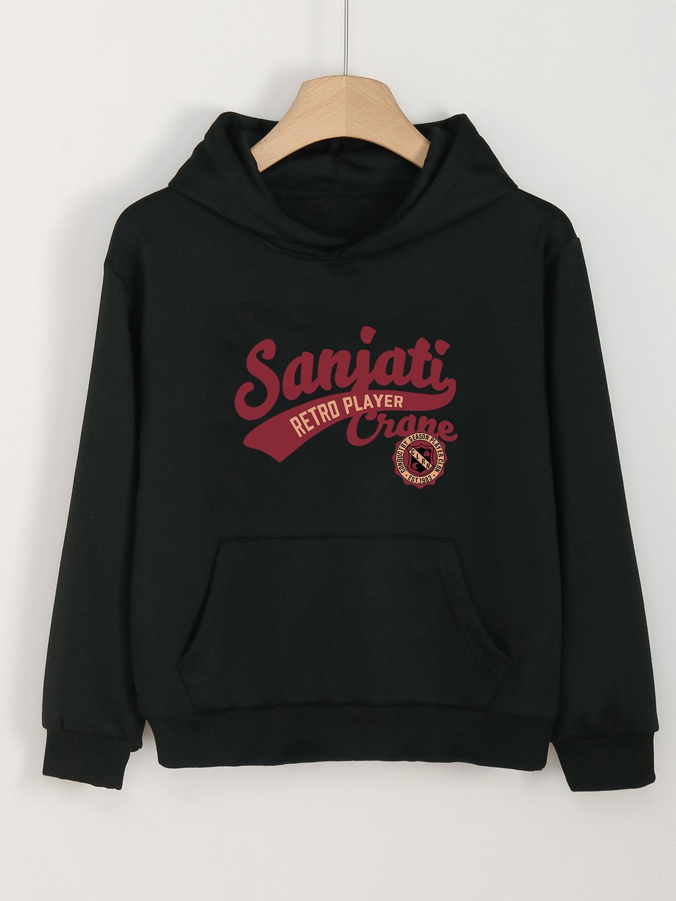Girls Cartoon Alphabets Pattern Hooded Sweatshirt