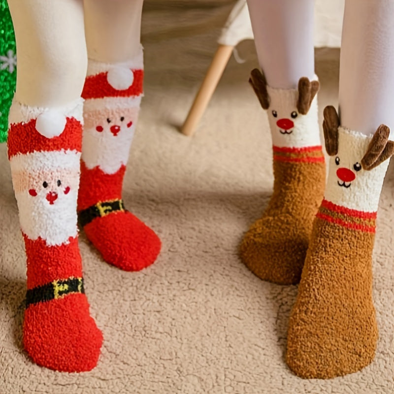 Christmas Socks Winter Soft Thick Warm Keeping Socks Christmas Theme Pattern