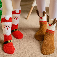 Christmas Socks Winter Soft Thick Warm Keeping Socks Christmas Theme Pattern