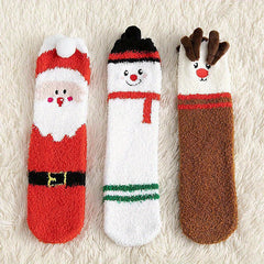 Christmas Socks Winter Soft Thick Warm Keeping Socks Christmas Theme Pattern