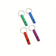 4pcs Outdoor Survival Whistle Metal Keychain