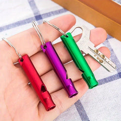 4pcs Outdoor Survival Whistle Metal Keychain