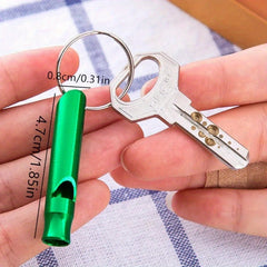 4pcs Outdoor Survival Whistle Metal Keychain