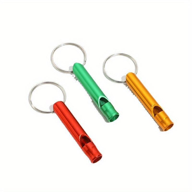 4pcs Outdoor Survival Whistle Metal Keychain