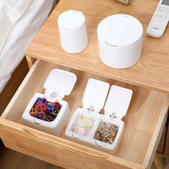 Desktop Storage Box With Lid Cotton Swab Cosmetic Cotton Plastic Dust proof Box
