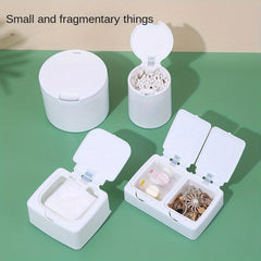 Desktop Storage Box With Lid Cotton Swab Cosmetic Cotton Plastic Dust proof Box