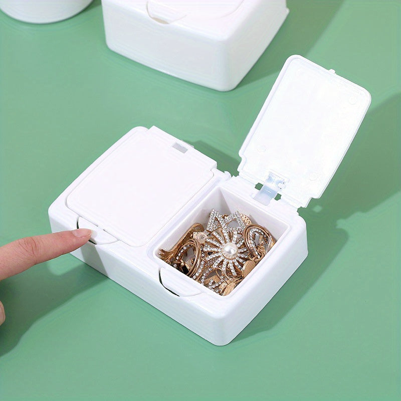 Desktop Storage Box With Lid Cotton Swab Cosmetic Cotton Plastic Dust proof Box