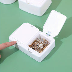 Desktop Storage Box With Lid Cotton Swab Cosmetic Cotton Plastic Dust proof Box