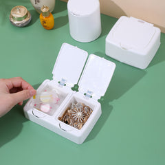 Desktop Storage Box With Lid Cotton Swab Cosmetic Cotton Plastic Dust proof Box