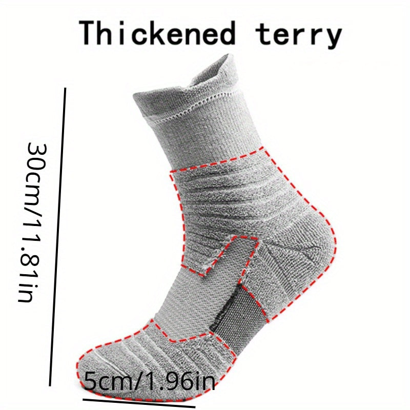 Men's Sports Socks Anti-sweat Padded Breathable Running Basketball Socks