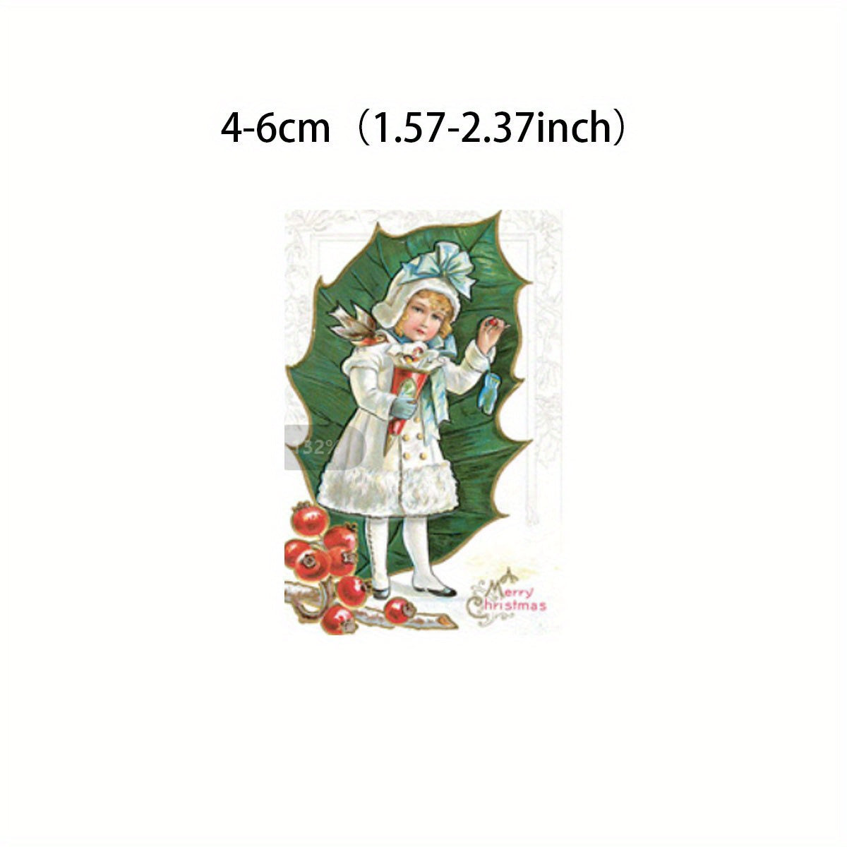 40pcs Christmas Card Stickers Diy Computer Washi Scrapbooking Stickers