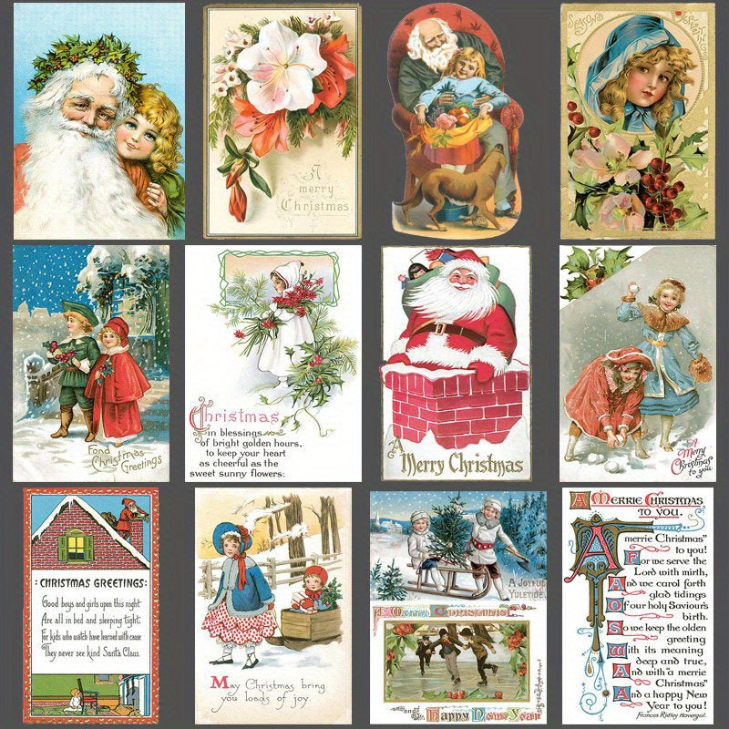 40pcs Christmas Card Stickers Diy Computer Washi Scrapbooking Stickers