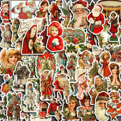 50pcs Merry Christmas Stickers for DIY Scrapbooking and Stationery