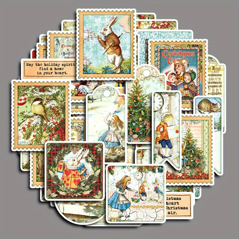 40pcs Alice Christmas Stickers Student Stationery Arts Crafts