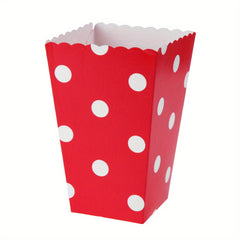 12pcs Popcorn Bags Red & Striped for Movie Nights & Parties