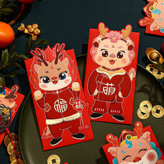 6pcs Spring Dragon Red Envelopes Set