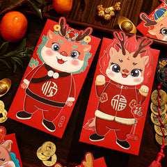 6pcs Spring Dragon Red Envelopes Set