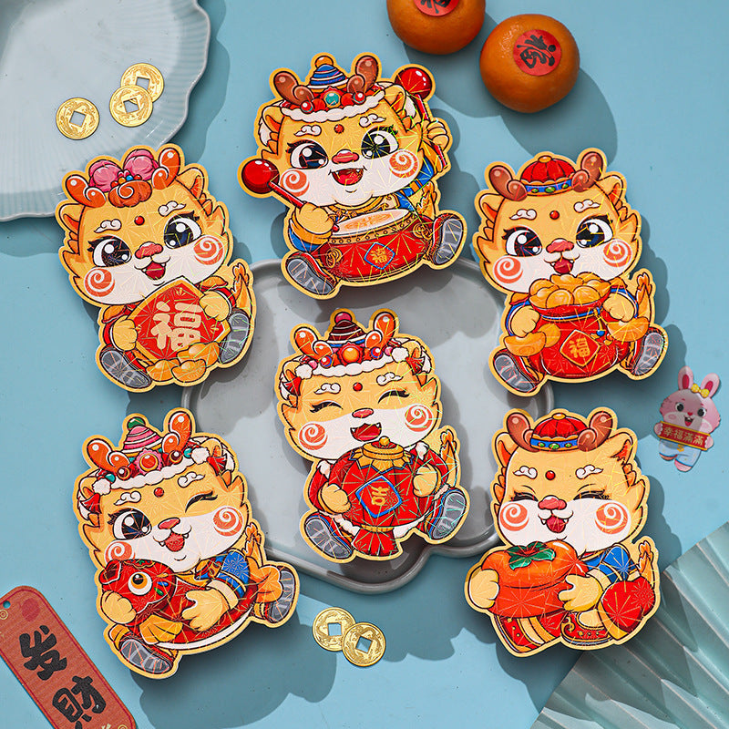 6pcs Year of the Dragon Red Envelopes Spring Red Packet