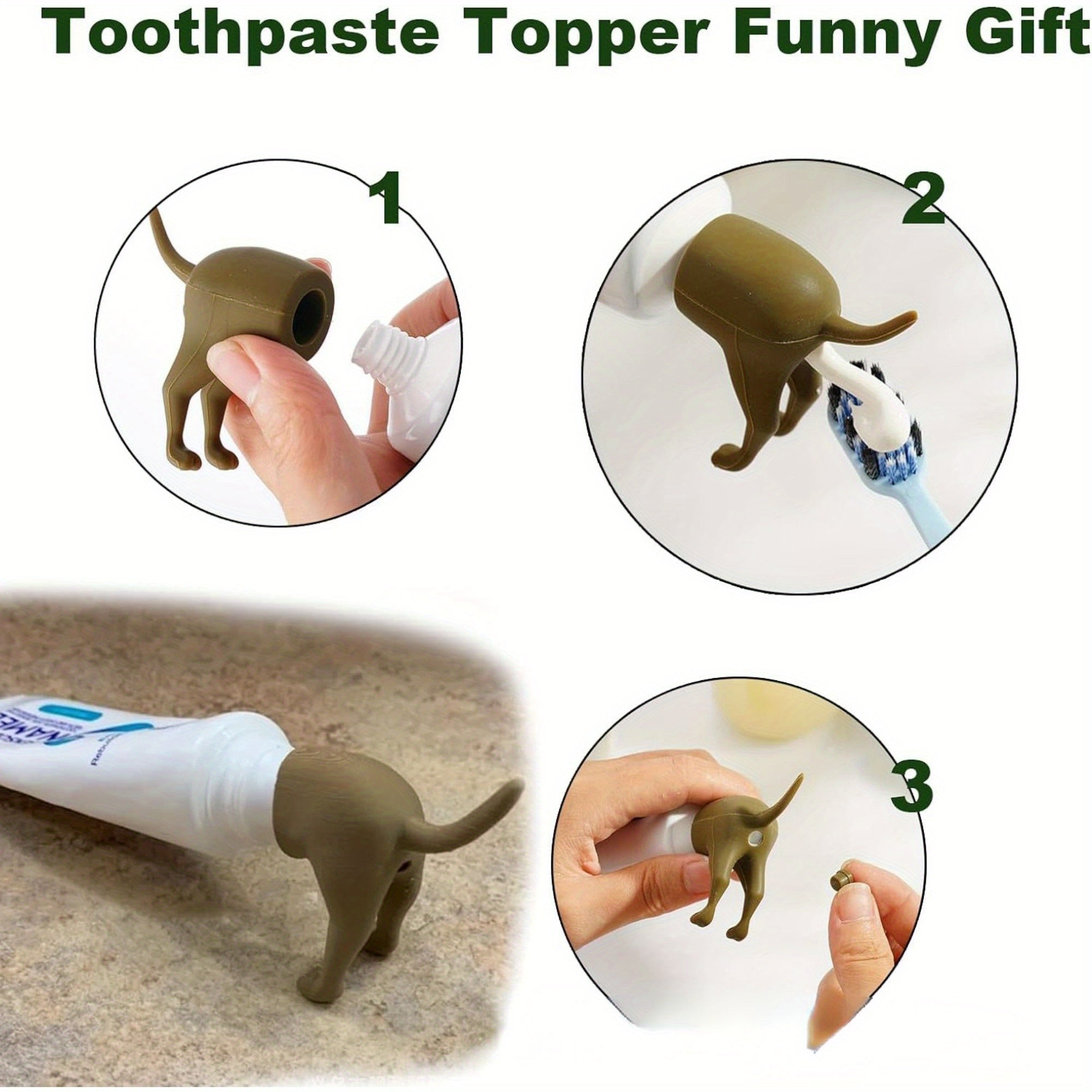 1pc Dog Butt Toothpaste Cap - Toothpaste Holder For Pranks