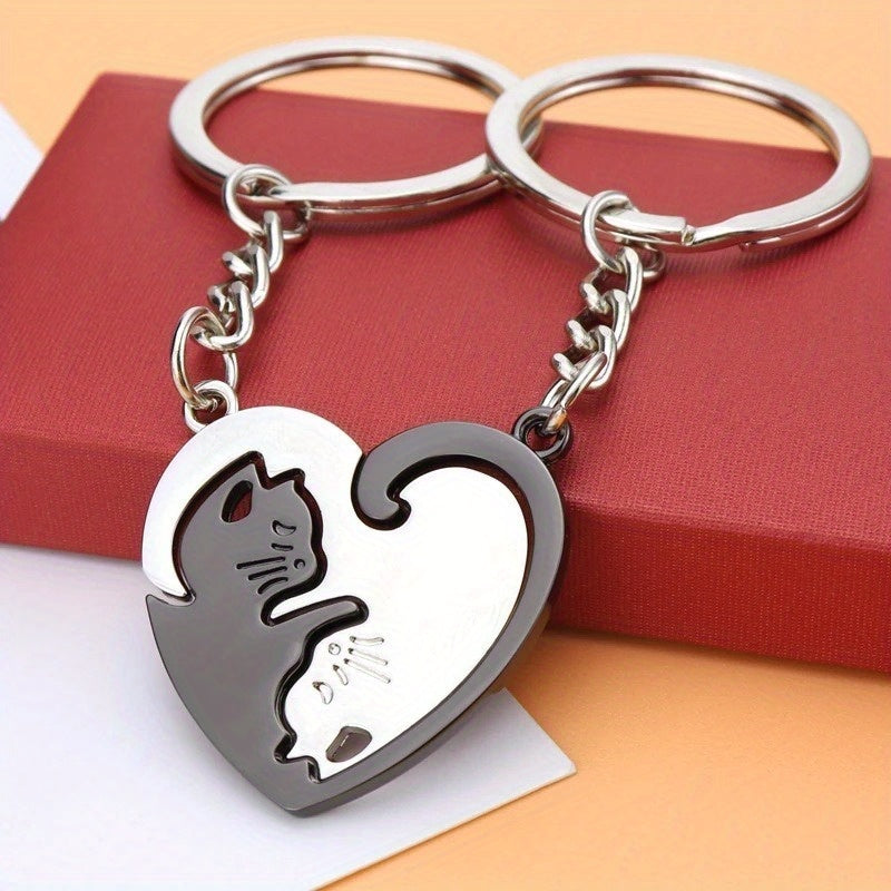 Heart Shaped Cat Keychains - Ideal Gift for Cat Lovers