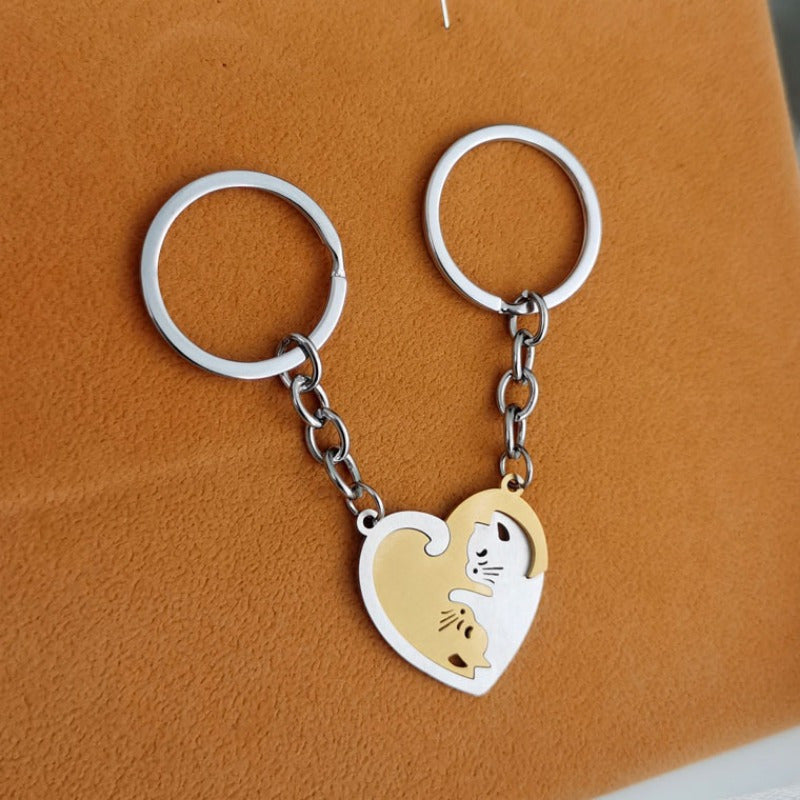 Heart Shaped Cat Keychains - Ideal Gift for Cat Lovers