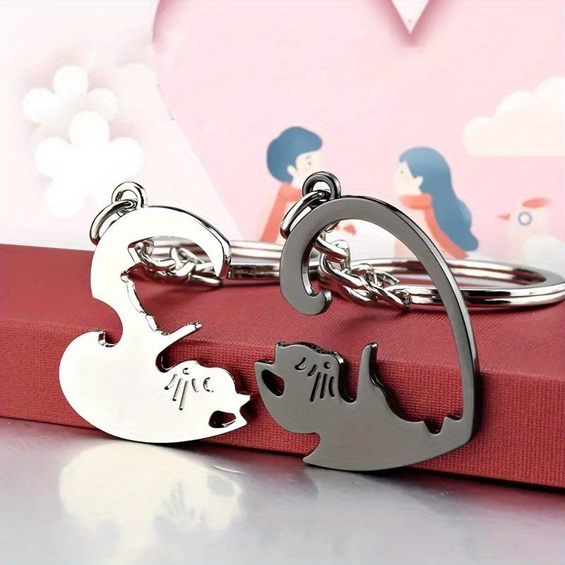 Heart Shaped Cat Keychains - Ideal Gift for Cat Lovers