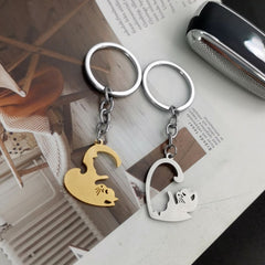 Heart Shaped Cat Keychains - Ideal Gift for Cat Lovers