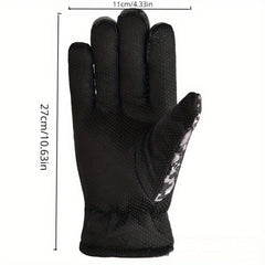 Winter Thickened Velvet Warm Gloves Windproof Cycling Motorcycle Gloves