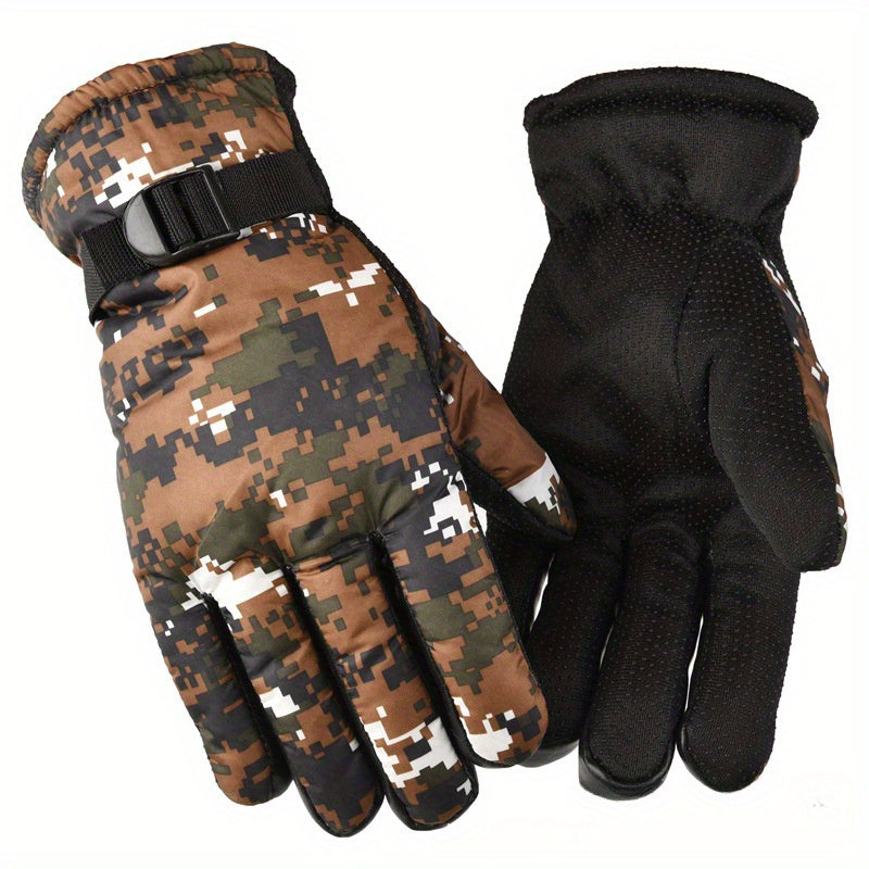 Winter Thickened Velvet Warm Gloves Windproof Cycling Motorcycle Gloves