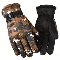 Winter Thickened Velvet Warm Gloves Windproof Cycling Motorcycle Gloves