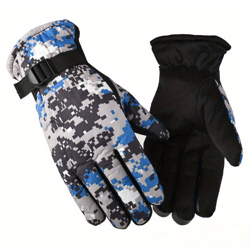 Winter Thickened Velvet Warm Gloves Windproof Cycling Motorcycle Gloves