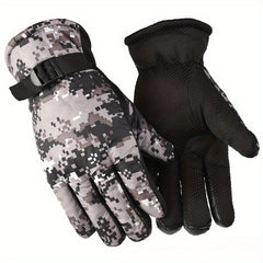 Winter Thickened Velvet Warm Gloves Windproof Cycling Motorcycle Gloves