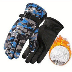 Winter Thickened Velvet Warm Gloves Windproof Cycling Motorcycle Gloves