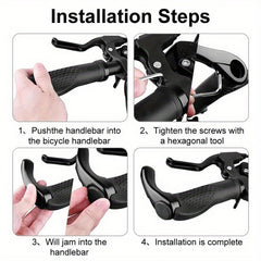 Aluminium Bicycle Handlebar End Cap Anti Skid Rubber Grips