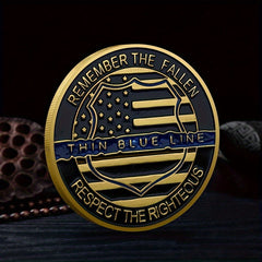 Thin Line Challenge Coin Memorial Collectible Gift For Law Enforcement Officers