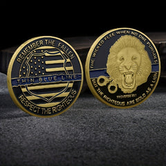 Thin Line Challenge Coin Memorial Collectible Gift For Law Enforcement Officers