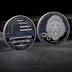 Thin Line Challenge Coin Memorial Collectible Gift For Law Enforcement Officers